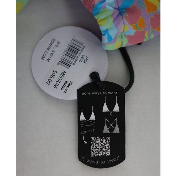 B Swim x Elizabeth Turner Sz M Blossom Bloss Jade & Jackie 2 Piece Swimsuit $180 - Picture 3 of 7